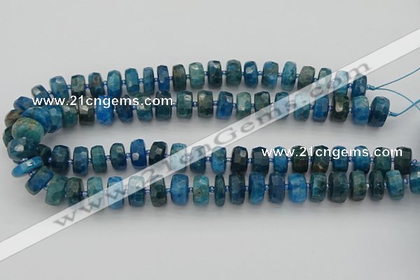 CRB589 15.5 inches 6*10mm faceted rondelle apatite beads