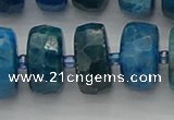 CRB593 15.5 inches 8*18mm faceted rondelle apatite beads