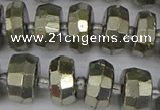 CRB598 15.5 inches 7*12mm faceted rondelle pyrite beads