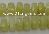 CRB605 15.5 inches 6*10mm faceted rondelle yellow opal beads