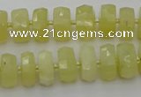 CRB606 15.5 inches 7*12mm faceted rondelle yellow opal beads