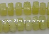 CRB607 15.5 inches 8*14mm faceted rondelle yellow opal beads