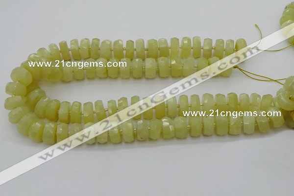 CRB608 15.5 inches 8*16mm faceted rondelle yellow opal beads