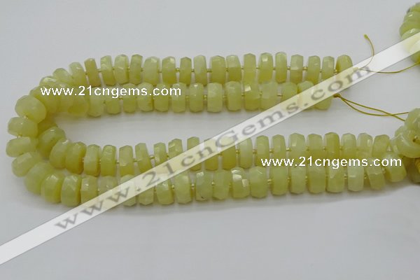 CRB608 15.5 inches 8*16mm faceted rondelle yellow opal beads