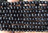 CRB6114 15 inches 4*6mm faceted rondelle black agate beads