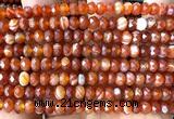 CRB6118 15 inches 4*6mm faceted rondelle red banded agate beads