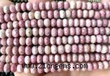 CRB6135 15 inches 4*6mm faceted rondelle pink wooden jasper beads