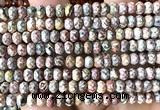 CRB6137 15 inches 4*6mm faceted rondelle leopard skin jasper beads