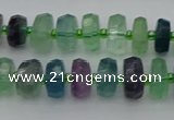 CRB614 15.5 inches 6*10mm faceted rondelle fluorite beads