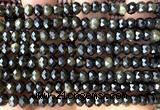 CRB6146 15 inches 4*6mm faceted rondelle golden obsidian beads