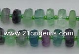 CRB615 15.5 inches 7*12mm faceted rondelle fluorite beads