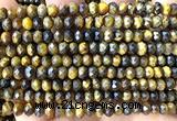 CRB6150 15 inches 4*6mm faceted rondelle yellow tiger eye beads