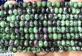 CRB6157 15 inches 4*6mm faceted rondelle ruby zoisite beads