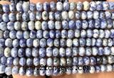 CRB6162 15 inches 4*6mm faceted rondelle blue spot stone beads