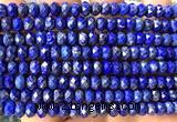 CRB6164 15 inches 4*6mm faceted rondelle lapis lazuli beads