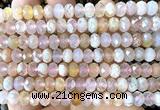 CRB6210 15 inches 5*8mm faceted rondelle sakura agate beads