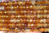 CRB6211 15 inches 5*8mm faceted rondelle red agate beads