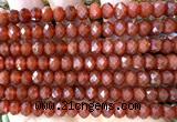 CRB6212 15 inches 5*8mm faceted rondelle red agate beads