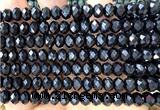 CRB6214 15 inches 5*8mm faceted rondelle black agate beads