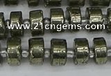 CRB625 15.5 inches 6*10mm tyre pyrite gemstone beads