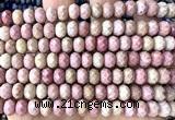 CRB6251 15 inches 5*8mm faceted rondelle pink wooden jasper beads