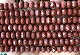 CRB6253 15 inches 5*8mm faceted rondelle red jasper beads