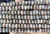 CRB6265 15 inches 5*8mm faceted rondelle leopard skin jasper beads
