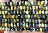 CRB6274 15 inches 5*8mm faceted rondelle golden & blue tiger eye beads