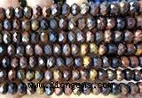 CRB6276 15 inches 5*8mm faceted rondelle red tiger eye beads