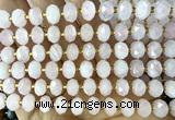 CRB6300 15 inches 6*10mm faceted rondelle rose quartz beads