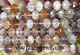 CRB6305 6*10mm faceted rondelle colorful quartz beads