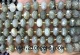 CRB6308 15 inches 6*10mm faceted rondelle seaweed quartz beads