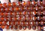 CRB6312 15 inches 6*10mm faceted rondelle red agate beads
