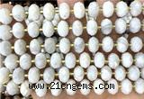 CRB6318 6*10mm faceted rondelle white crazy lace agate beads
