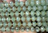 CRB6334 15 inches 6*10mm faceted rondelle green aventurine jade beads