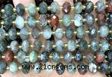 CRB6343 15 inches 6*10mm faceted rondelle blood jasper beads