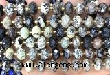CRB6355 15 inches 6*10mm faceted rondelle yellow turquoise beads