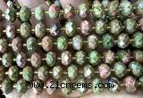 CRB6369 15 inches 6*10mm faceted rondelle unakite beads