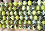 CRB6372 15 inches 6*10mm faceted rondelle yellow turquoise beads