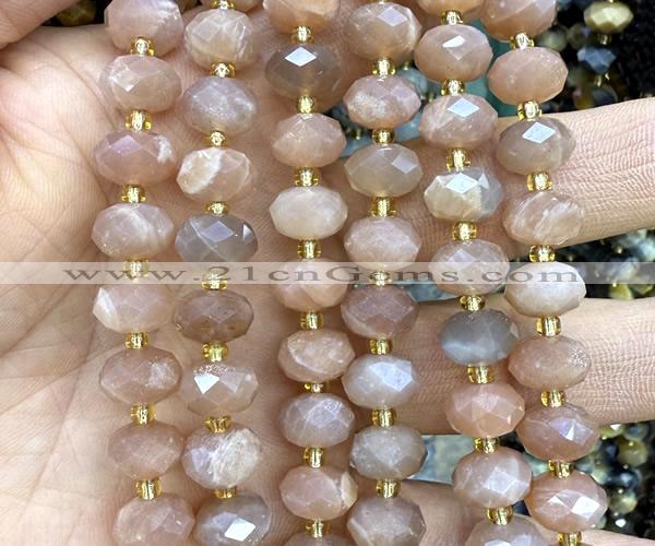 CRB6380 15 inches 6*10mm faceted rondelle sunstone beads