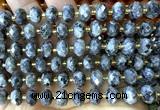 CRB6384 15 inches 6*10mm faceted rondelle black labradorite beads