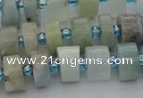 CRB646 15.5 inches 6*10mm tyre aquamarine gemstone beads