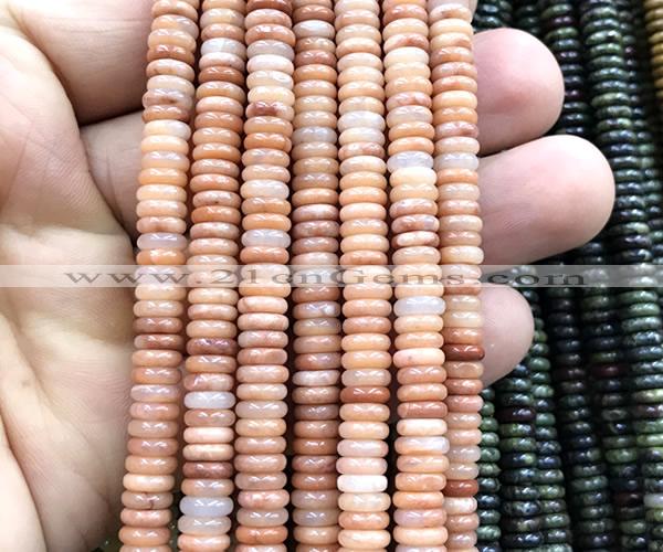 CRB6515 15 inches 2*6mm rondelle red aventurine jade beads