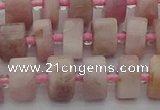 CRB652 15.5 inches 6*10mm tyre pink kunzite gemstone beads