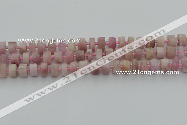 CRB652 15.5 inches 6*10mm tyre pink kunzite gemstone beads