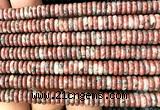 CRB6526 15 inches 2*6mm rondelle red sesame jasper beads