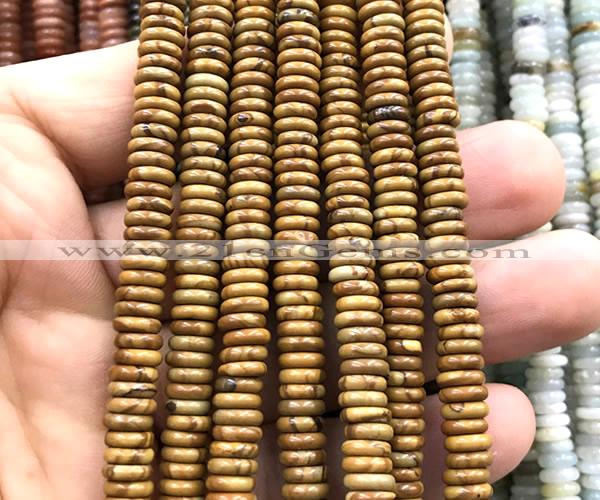 CRB6528 15 inches 2*6mm rondelle wooden jasper beads wholesale