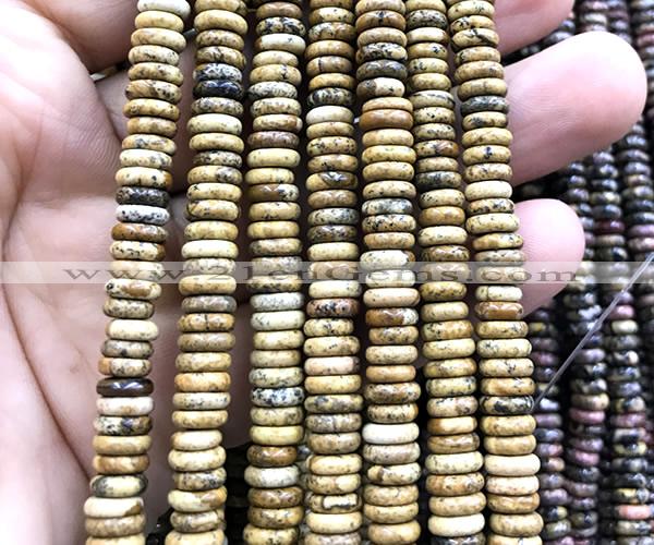 CRB6529 15 inches 2*6mm rondelle picture jasper beads wholesale
