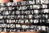 CRB6532 15 inches 2*6mm rondelle black water jasper beads
