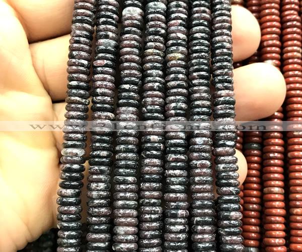 CRB6536 15 inches 2*6mm rondelle flame jasper beads wholesale